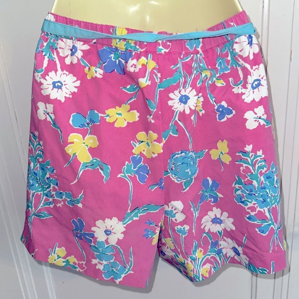 Vintage 70s/80s Sea Waves pink floral 2 pc top & shorts summer outfit - Picture 6 of 8